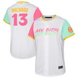 "Youth Nike Manny Machado White San Diego Padres 2022 City Connect Replica Player Jersey"