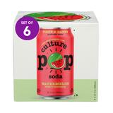 Culture Pop Soft Drinks - Watermelon Probiotic Soda - 6 Packs of 4