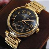 Michael Kors Accessories | Michael Kors Skylar Black Dial Gold-Tone Ladies Watch | Color: Gold | Size: Os