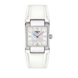 T-2 Mother Of Pearl Diamond Accented Leather Strap Watch- 0.16 Ctw