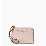 Kate Spade Bags | Kate Spade Leila Small Leather Cardholder Wallet Wristlet, Rose Smoke Pink Nwt | Color: Cream/Pink | Size: Os