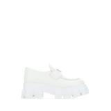 White Leather Monolith Loafers - White - Prada Flats