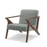 Accent Chair - Glenwillow Home 30" Wide Grove MCM Wood Frame Upholstered Accent Chair Wood/Polyester in Gray/Brown | Wayfair E1370077