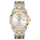 Bulova Men's Quartz Gold Tone Accents Calendar Bracelet 39mm Watch