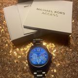 Michael Kors Accessories | Michael Kors Access Bradshaw Touchscreen Smart Watch In Navy Stainless Steel. | Color: Blue | Size: Os