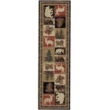 Black/Brown/Red Area Rug - Mayberry Rug Hearthside Hillside Bluff Multi Area Rug Polypropylene in Black/Brown/Red, Size 27.0 W x 0.4 D in | Wayfair