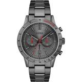 Grey-plated Chronograph Watch With Tonal Dial