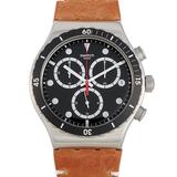 Disorderly Chronograph 43 Mm Stainless Steel And Leather Watch Yvs424