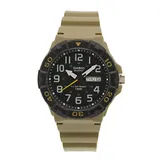 Men's Casio Black & Green 3-Hand Analog Watch - MRW210H-5AV, Size: Large, Lt Brown