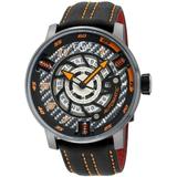 Motorcycle Silver Dial Calfskin Leather Watch - Black - Gv2 Watches