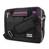 Vangoddy Nylon Backpack Messenger Shoulder Bag Case for 11 to 12 Inch Laptop, Black Purple (PT_NBKLE | Quill