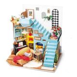 Rolife Joy's Peninsula Living Room DIY Miniature Dollhouse Kit