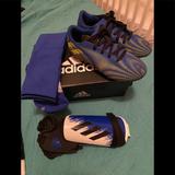 Adidas Shoes | Adidas Nemeziz.4 Fxg J-Kids Soccer Cleats Size 1.5 With Shin Guards And Socks | Color: Blue | Size: 1.5bb