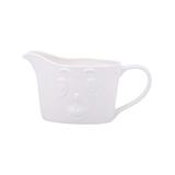 Home Essentials and Beyond Gravy Bowls Brown - White Embossed Mrs Face Gravy Boat