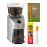 Capresso 560.04 Infinity Conical Burr Grinder with Grinder Cleaner and Brush in Silver
