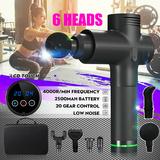 6 Heads Lcd Massage Gun Percussion Massager Muscle Relaxing Therapy