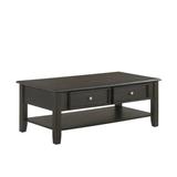 Red Barrel Studio® EVANDER COFFEE TABLE w/ DRAWER-TWO TONE CREME/Wood in Brown, Size 18.0 H x 47.0 W x 24.0 D in | Wayfair