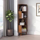 Corrigan Studio® 3-layer Cube Corner Bookshelf Bamboo Corner Bookcase Storage Book Stand Wood in Brown, Size 58.5 H x 13.0 W x 13.0 D in | Wayfair