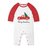 PeppyMini Rompers - Red & White 'Merry Christmas' Truck Playsuit - Infant & Toddler