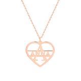Limoges Jewelry Girls' Necklaces Rose - 14k Rose Gold-Plated Openwork Heart Personalized Name Pendant Necklace