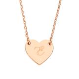 Limoges Jewelry Girls' Necklaces Rose - 14k Rose Gold-Plated Heart Engraved Personalized Initial Necklace
