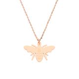 Limoges Jewelry Girls' Necklaces Rose - 14k Rose Gold-Plated Bumblebee Engraved Personalized Initial Necklace