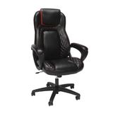 OFM Essentials by OFM Red Traditional Ergonomic Adjustable Height Swivel Faux Leather Desk Chair | ESS-6060-RED