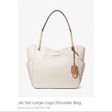 Michael Kors Bags | Like New Michael Kors Large Jet Set Logo Handbag & Wristlet Set | Color: Cream | Size: Large