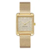 Nine West Women's Gold-Tone Rectangle Dial Dress Watch, Size: Small