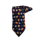 Disney Accessories | Disney Winnie The Pooh 100 Acre Collection Hunny Honey Pots Necktie Novelty Silk | Color: Blue/Yellow | Size: Os