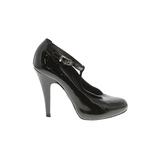 Elie Tahari Heels: Pumps Stiletto Cocktail Party Black Solid Shoes - Women's Size 37 - Round Toe