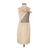 Carolina Herrera Cocktail Dress - Party: Gold Print Dresses - Women's Size 6
