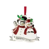 Northlight 3.5Inch Silver-Plated Snowcouple Parents To Be Christmas Ornament With European Crystals, Silver