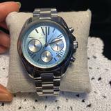 Michael Kors Accessories | Michael Kors Women's Bradshaw Mk6098 Stainless-Steel Quartz Watch Wnew Battery | Color: Blue/Silver | Size: Os