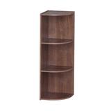 Latitude Run® Small Spaces Wood, Bookshelf Storage Shelf, Bookcase, 3-Tier - Corner, White Wood in Brown, Size 34.63 H x 11.43 W x 11.43 D in