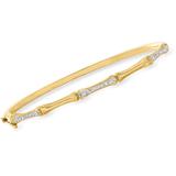 Diamond Bamboo Bangle Bracelet In 18kt Gold Over Sterling - Metallic - Ross-Simons Bracelets