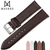 MAIKES Fashion Thin Leather Watch Strap Men Watch Accessories Brown Watchband 13 16 18 20 22mm For DW CK Casio MIDO Watch Band