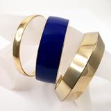 J. Crew Jewelry | J. Crew Bracelets - 3 Bangle Bracelets - Gold And Blue | Color: Blue/Gold | Size: Os