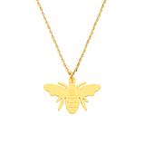 Limoges Jewelry Girls' Necklaces Gold - 14k Gold-Plated Bumblebee Engraved Personalized Initial Pendant Necklace