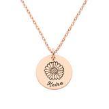 Limoges Jewelry Girls' Necklaces Rose - 14k Rose Gold-Plated Disc Engraved Personalized Name Daisy Necklace