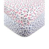 Hudson Baby Girls' Crib Sheets Classic - Pink Classic Floral Fitted Crib Sheet
