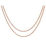 18k Rose Gold Over Sterling Silver Diamond Cut Criss Cross Chain Necklace Set 20 Inch & 24 Inch