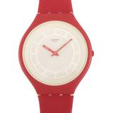 Skinhot Red Leather Strap 40 Mm Watch Svur100