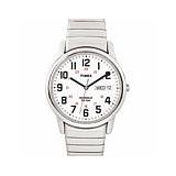 Timex Men's Stainless Steel White Dial Easy Reader Expansion Analog Watch