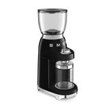 SMEG 50s Style Electric Burr Coffee Grinder, Stainless Steel in Black, Size 15.1575 H x 8.6614 W x 5.9055 D in | Wayfair CGF01BLUS