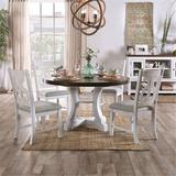 One Allium Way® Dudley Dinning Round Table Wood in Brown/White, Size 30.0 H x 54.0 W x 54.0 D in | Wayfair 76218D2839E741B887EB7E42566AC7CB