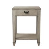 Gracie Oaks American Solid Wood Square Side Table w/ Drawer (Antique Gray) Wood in Brown/Gray, Size 27.51 H x 19.68 W x 15.74 D in | Wayfair