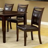 Red Barrel Studio® Set Of 2 Dark Cherry/Espresso Padded Leatherette Side Chairs,dining Furniture Faux Leather/Wood/Upholstered in Black/Brown