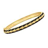 Black Enamel Art Deco-style Bangle Bracelet In 18kt Gold Over Sterling - Metallic - Ross-Simons Bracelets
