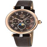Florence Swiss Quartz Italian Brown Leather Strap Watch 36mm - Metallic - Gevril Watches
